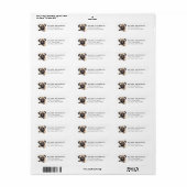 Étiquettes d'adresse de retour Pug (Feuille entière)