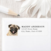 Étiquettes d'adresse de retour Pug (En situation)