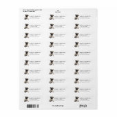 Étiquettes d'adresse de retour Pug (Feuille entière)