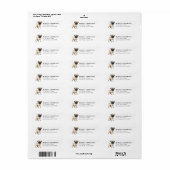 Étiquettes d'adresse de retour Pug (Feuille entière)