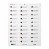 Étiquettes d'adresse de retour Pug (Feuille entière)