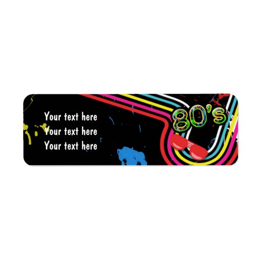 Étiquettes d'adresse de retour rétro pour fête d'a (Devant)