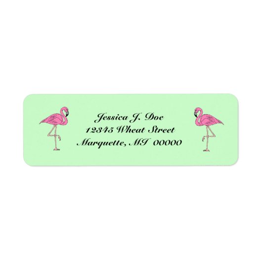 Étiquettes d'adresse de retour rose Flamants roses (Devant)