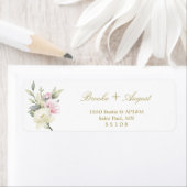 Étiquettes d'adresse de retour rose Gold (En situation)