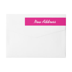 Étiquettes d'adresse de retour rose néon