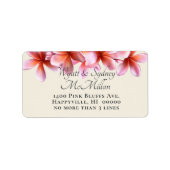 Étiquettes d'adresse de retour rose Plumeria (Devant)