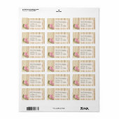 Étiquettes d'adresse de retour Rose Rose Bois Rust (Feuille entière)