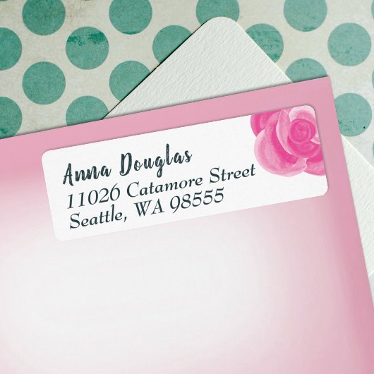 Étiquettes d'adresse de retour rose vif