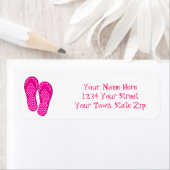 Étiquettes d'adresse de retour roses (En situation)