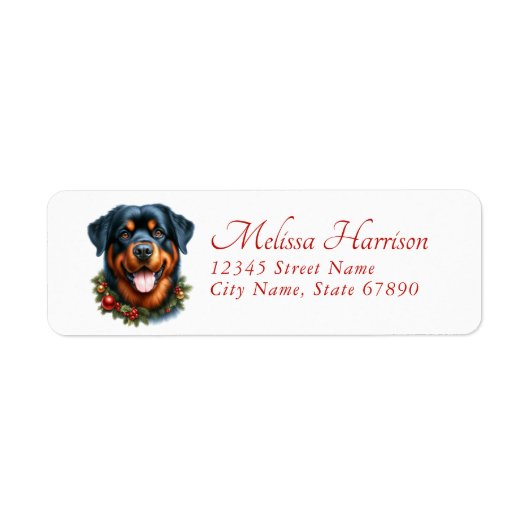 Étiquettes d'adresse de retour Rottweiler (Devant)