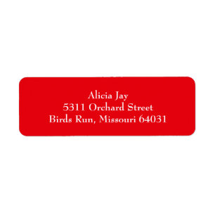 Étiquettes d'adresse de retour rouge et blanc