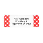Étiquettes d'adresse de retour rouges blanches rét (Devant)