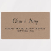 Étiquettes d'adresse de retour Rustique Mariage ét (Design 2)