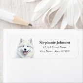 Étiquettes d'adresse de retour Samoyed (En situation)