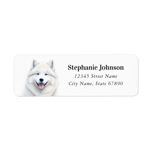 Étiquettes d'adresse de retour Samoyed (Devant)