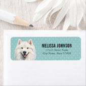 Étiquettes d'adresse de retour Samoyed (En situation)