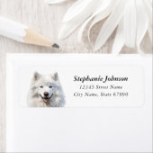 Étiquettes d'adresse de retour Samoyed (En situation)