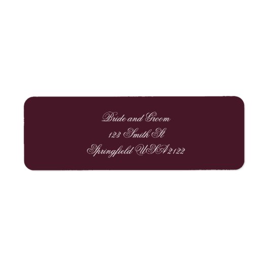 Étiquettes d'adresse de retour Script Élégant (Devant)
