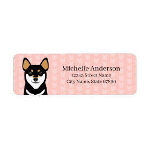 Étiquettes d'adresse de retour Shiba Inu