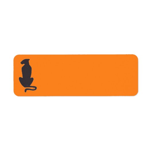Étiquettes d'adresse de retour silhouette de chat  (Devant)