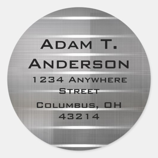 Étiquettes d'adresse de retour Silver Stripes mode (Devant)