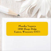 Étiquettes d'adresse de retour simple jaune ambre (En situation)