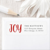 Étiquettes d'adresse de retour simple Joy Holiday (En situation)
