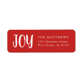 Étiquettes d'adresse de retour simple Joy Holiday (Devant)