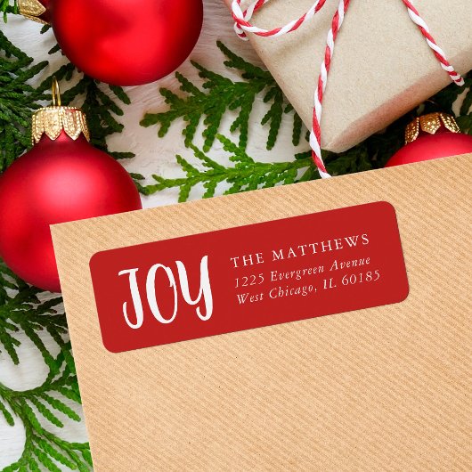 Étiquettes d'adresse de retour simple Joy Holiday