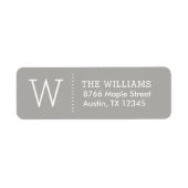 Étiquettes d'adresse de retour simple Monogramme (Devant)