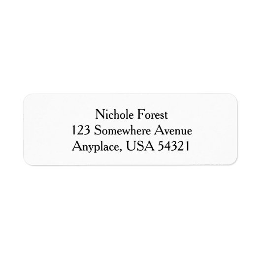 Étiquettes d'adresse de retour simples blanches (Devant)