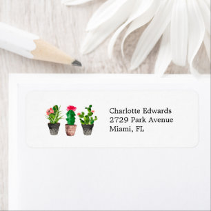 Étiquettes d'adresse de retour Succulentes Cactus