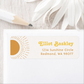 Étiquettes d'adresse de retour Sun | Boho Sun Étiq