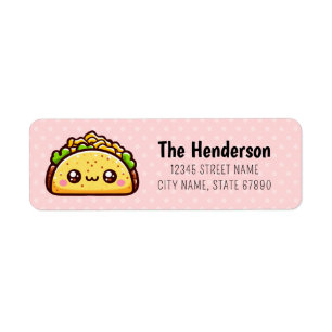 Étiquettes d'adresse de retour Taco Cute