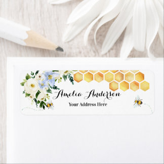 Étiquettes d'adresse de retour thème abeille à mie