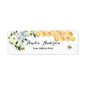 Étiquettes d'adresse de retour thème abeille à mie (Devant)