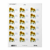 Étiquettes d'adresse de retour Tournesol (Feuille entière)