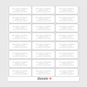 Étiquettes d'adresse de retour transparentes minim (Feuille)