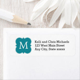 Étiquettes d'adresse de retour Turquoise simple Mo