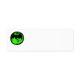 Étiquettes d'adresse de retour vert Dragon noir