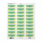 Étiquettes d'adresse de retour vert jaune citron (Feuille entière)