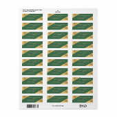 Étiquettes d'adresse de retour vert sauge or éléga (Feuille entière)