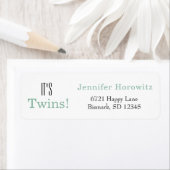 Étiquettes d'adresse de retour vert Twins (En situation)