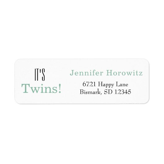 Étiquettes d'adresse de retour vert Twins (Devant)