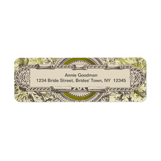 Étiquettes d'adresse de retour vintage Crème gris  (Devant)