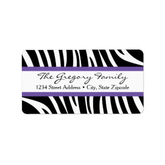 Étiquettes d'adresse de retour │ Zebra Print Purpl