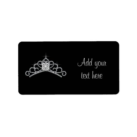 Étiquettes d'adresse de Tiara Noir Blanc (Devant)