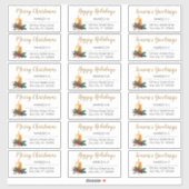 Étiquettes d'adresse de vacances de Noël à motif d (Feuille)