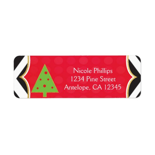 Étiquettes d'adresse de vacances mignonnes d'arbre (Devant)