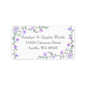 Étiquettes d'adresse de vigne de rose violette cla (Devant)